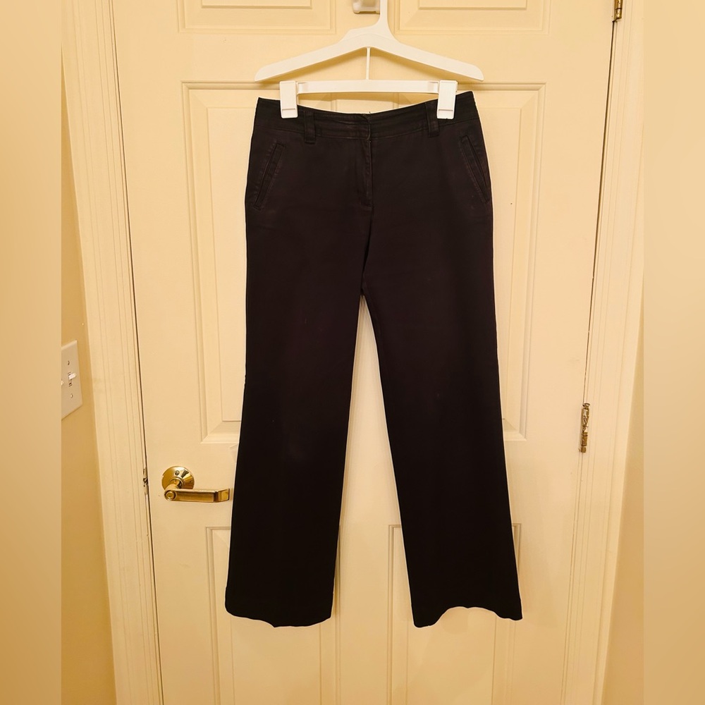 Ann Taylor Black Cotton Straight Leg Pants - Size 2
